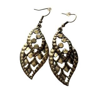 Gold Tone Bling Dangle Earrings